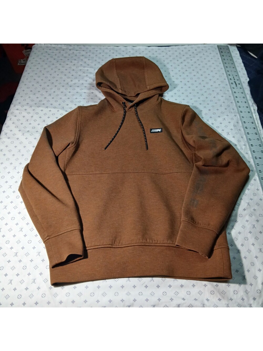 American Eagle Brown Pullover Hoodie Mens Streetwear Minimalist Logo